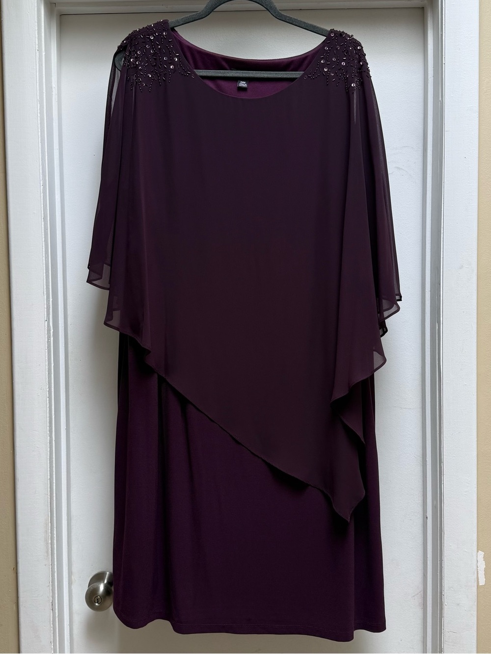 SL FASHIONS Beaded Popover Dress
